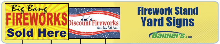 Custom Full Color Yard Signs for Firework Stands from Banners.com